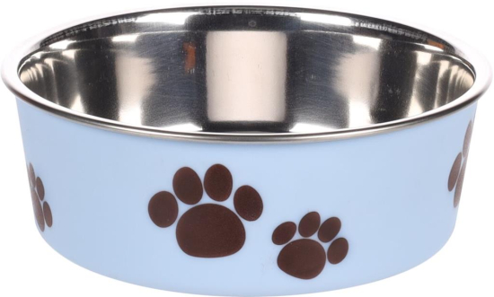 Gamelle pour la nourriture et l'eau Kena Rond Bleu clair & Argent 12CM300ML