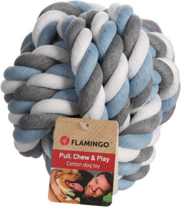 CORDE COTON BALLE BLEU 20CM