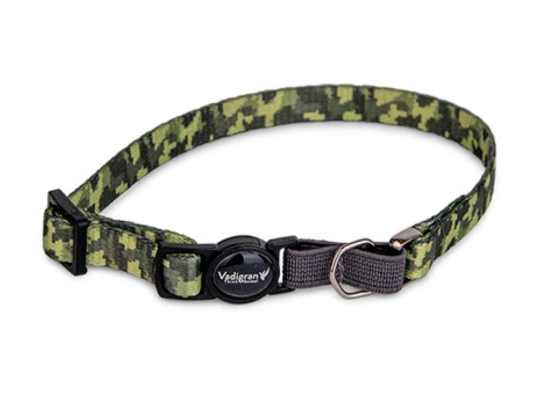 Collier chat camouflage vert 20-30cmx10mm