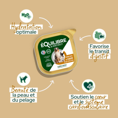 PÂTÉE RICHE EN CANARD ET AUX PETITS POIS POUR CHIEN ADULTE - 300G