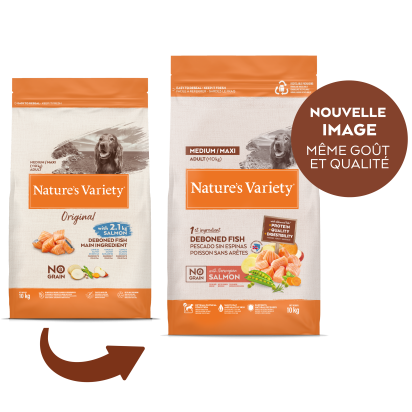 NATURE'S VARIETY chien Original No Grain med adult saumon 10kg