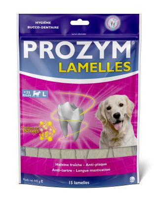 PROZYM Lamelles pour Chiens - Soin Dentaire à mâcher Taille L pour chiens (+25kg) - 15 lamelles
