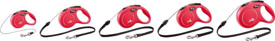 Flexi Laisse à enrouleur New Classic Corde Rouge, XS- 3 mètres