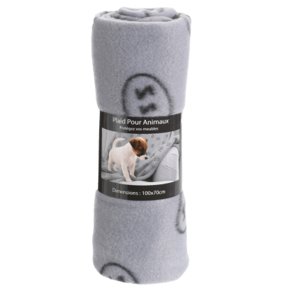 PLAID POUR CHIEN GRIS 