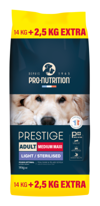 PRESTIGE CHIEN ADULTE MEDIUM MAXI LIGHT / STERILISES - 14 +2,5 KG