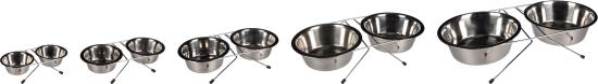 Gamelle pour la nourriture et l'eau Duo dinner,  21cm- 1600ml, support Arjun Argent