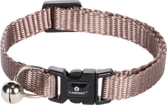 CHAT COLLIER ZIGGI TAUPE 20-35cm x 10mm x 2mm