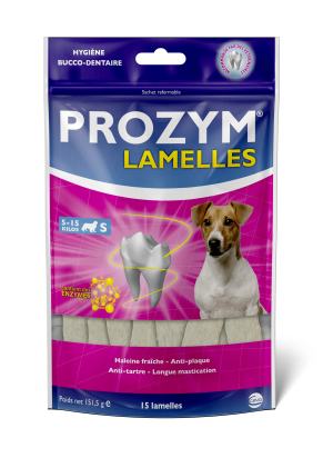 PROZYM Lamelles pour Chiens - Soin Dentaire à mâcher Taille S pour chiens (5-15kg) - 15 lamelles
