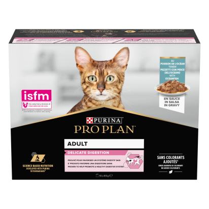 PRO PLAN Adult Delicate Digestion Poisson Océan Sauce 10x85g