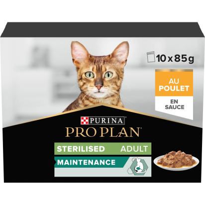 PRO PLAN Adult STERILISED MAINTENANCE Poulet Sauce 10x85g