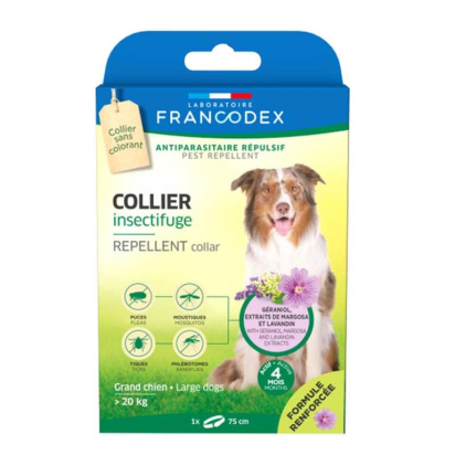 COLLIER ANTIPARASITAIRE REPULSIF GRAND CHIEN + de 20 kg