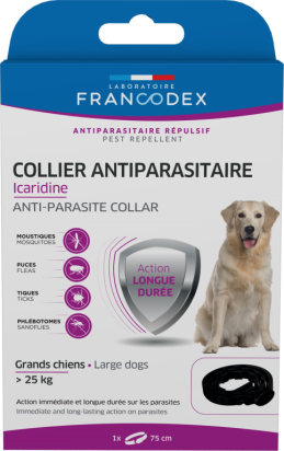 COLLIER ANTIPARASITAIRE ICARIDINE GRAND CHIEN NOIR