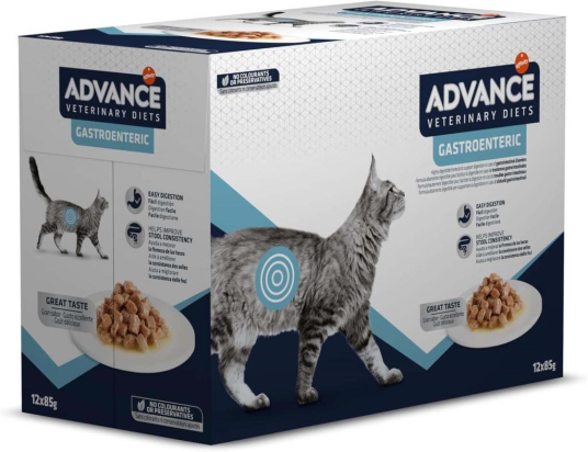 ADVANCE VETERINAIRE CHAT HUMIDE GASTROENTERIC 85G - BOITE DE 12 POCHONS