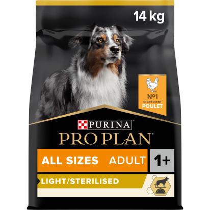 PRO PLAN Chien All Sizes Adult Light/Sterilised Poulet 14KG