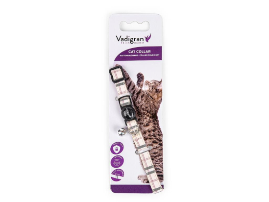 Collier chat Ecossais beige 20-30cmx10mm