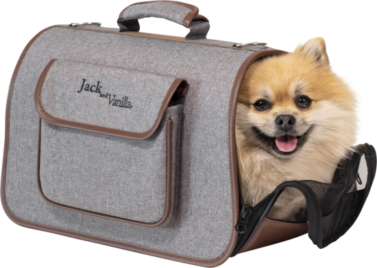 JACK & VANILLA BIZOU TRANSPORTEUR GRIS/BRUN 43X25X25CM
