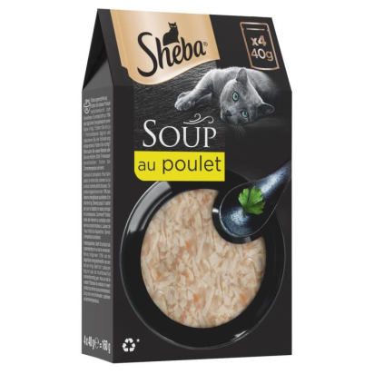 SHEBA SOUPE AU POULET 4X40GR 
