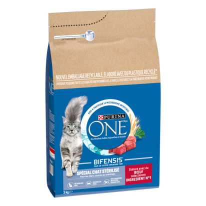 PURINA ONE CHAT STERILISE BOEUF - 3 KG