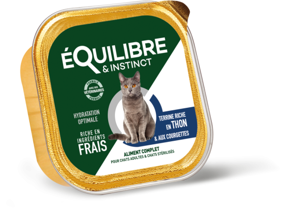 PÂTÉE RICHE EN THON ET COURGETTES POUR CHATS STÉRILISÉS - 85G