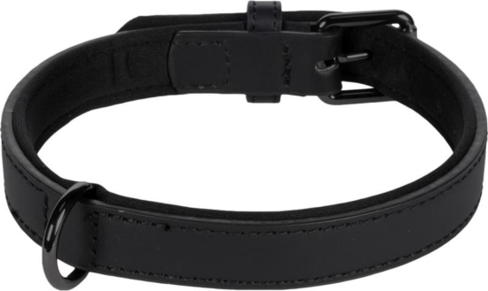 COLLIER CUIRE BINTI NOIR M 36-44CM 20MM