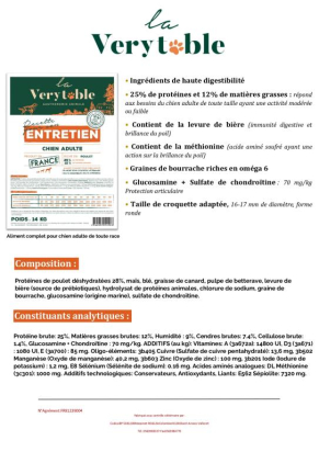 LA VERYTABLE ADULTE ENTRETIEN 24/13 20KG