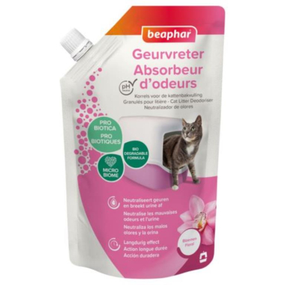 BEAPHAR Absorbeur d'odeurs pour litière du chat parfum floral 400 g