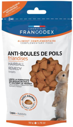 FRIANDISES ANTI-BOULES DE POILS LAPIN 50G