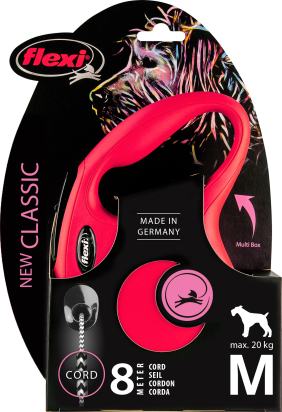 Flexi Laisse à enrouleur New Classic Cord Rouge