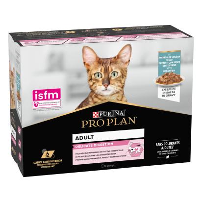 PRO PLAN Adult Delicate Digestion Poisson Océan Sauce 10x85g