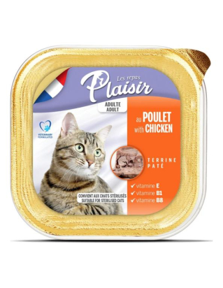 Terrines pour Chat Adulte Stérilisé au Poulet Barquette 100g
