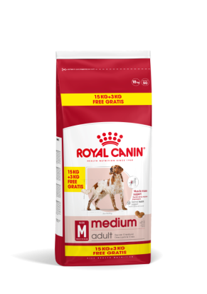 ROYAL CANIN CHIEN MEDIUM ADULTE - 15+3 KG OFFERTS
