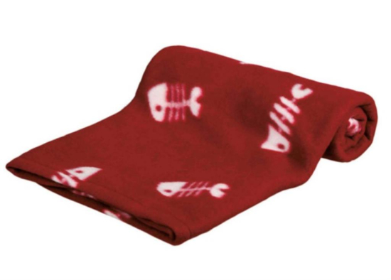 Couverture Beany, en polaire, 100 × 70 cm, bordeaux