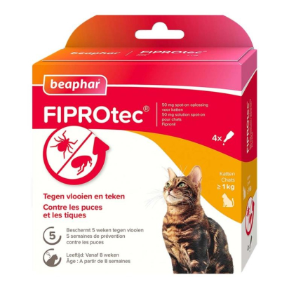 FIPROtec 50 mg solution spot-on pour chats x4