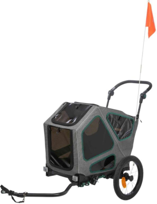 Roulotte de vélo, S: 41,5 × 59 × 78/130 cm, gris/sauge