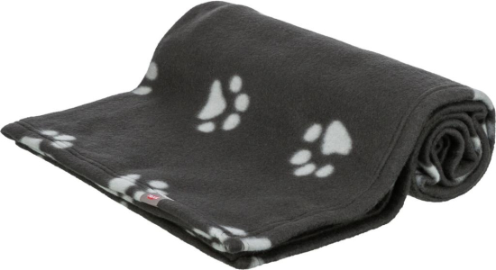 Couverture Barney, en polaire, 150 × 100 cm, noir/beige