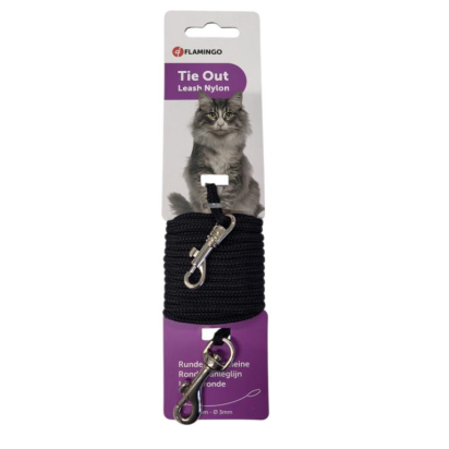 CHAT LAISSE D'ATTACHE NOIR 5M
