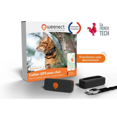 Collier GPS pour Chat - Weenect XS noir