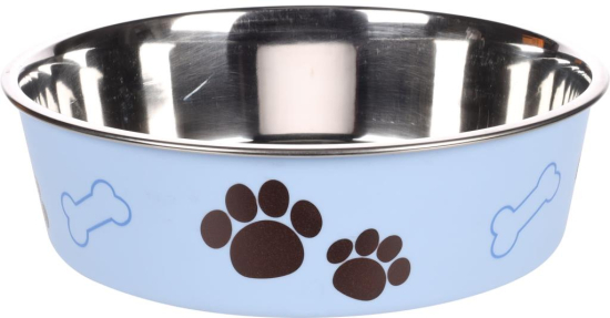 Gamelle pour la nourriture et l'eau Kena Rond Bleu clair & Argent 23CM2200ML
