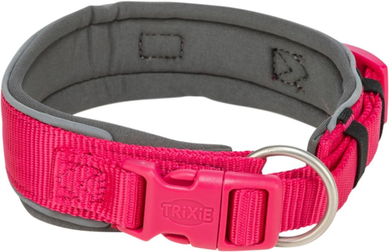 Premium collier, extra large, M–L: 40–48 cm/40 mm, fushia/gris graphite