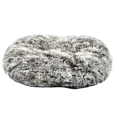 COUSSIN OVAL POILU BICOLOR NOIR 103x72cm