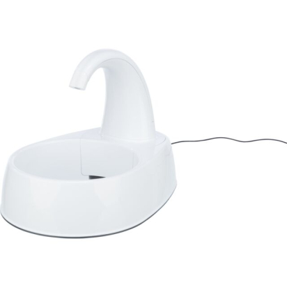 Fontaine à boire Curved Stream, en plastique2,5 l/25 ? 24,5 x 35 cm, blanc