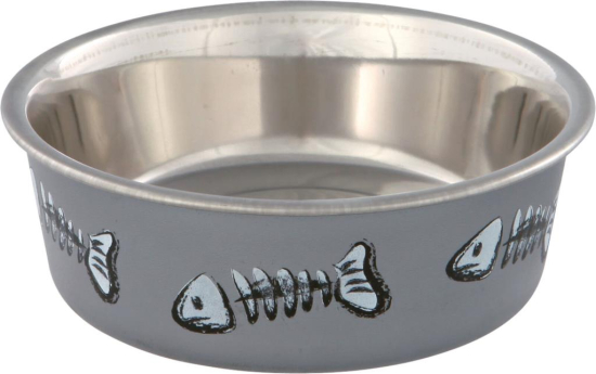 Gamelle, arête de poisson,acier inox/plast./caout., 0,25 l/ø 12 cm, divers