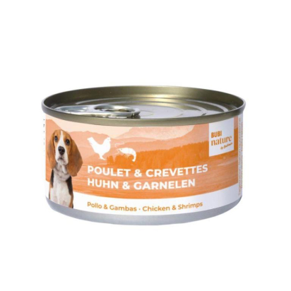 Pâtée pour chien Bubi nature au poulet et aux crevettes - 70 g