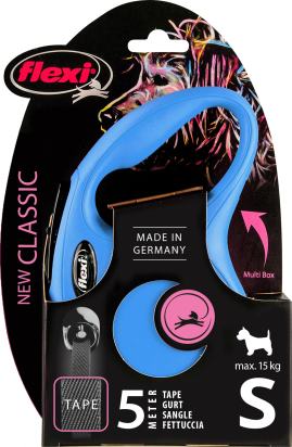 Flexi Laisse à enrouleur New Classic Tape Bleu
