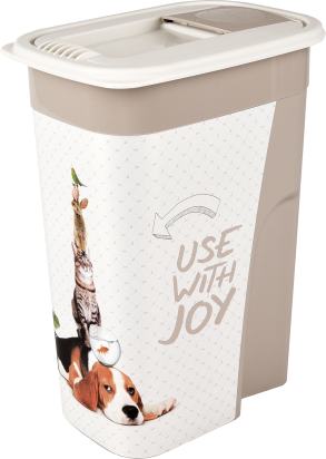 Conteneur à aliments June Rectangle Taupe et Blanc 4,1 Litres