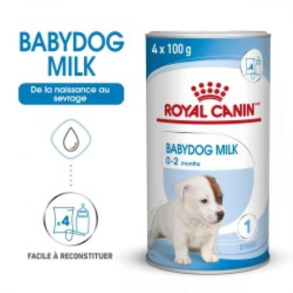 ROYAL CANIN BABYDOG MILK LAIT POUR SEVRAGE 
DU CHIOT DE 0 A 2 MOIS 400G