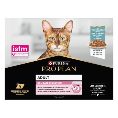 PRO PLAN Adult Delicate Digestion Poisson Océan Sauce 10x85g