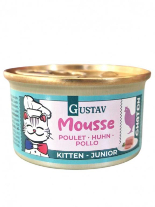 Mousse au poulet chat junior 85g Gustav