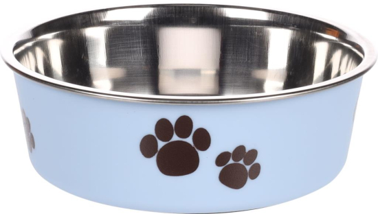 Gamelle pour la nourriture et l'eau Kena Rond Bleu clair & Argent 14CM450ML
