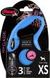 Flexi Laisse à enrouleur New Classic Corde Bleu, XS- 3 mètres